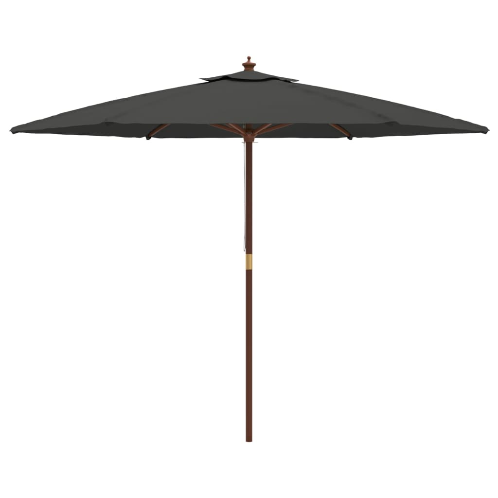 Vrtni suncobran s drvenim stupom antracit 299 x 240 cm