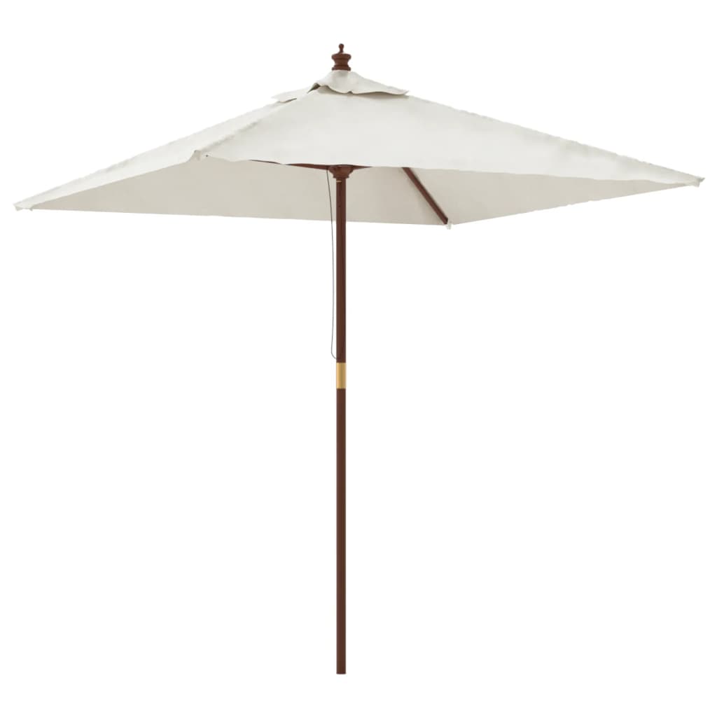 Vrtni suncobran s drvenim stupom boja pijeska 198x198x231 cm