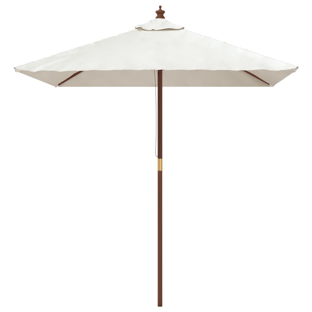 Vrtni suncobran s drvenim stupom boja pijeska 198x198x231 cm