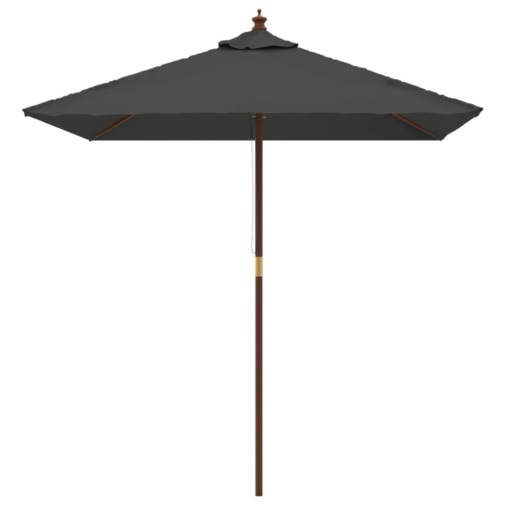Vrtni suncobran s drvenim stupom antracit 198 x 198 x 231 cm
