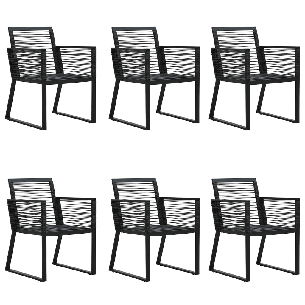 7-dijelni vrtni blagovaonski set od PVC ratana crni