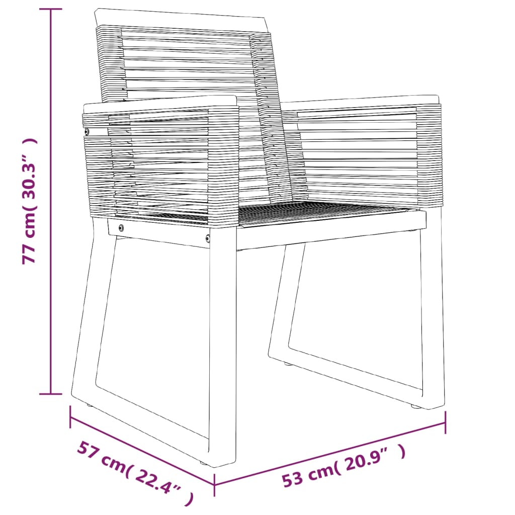 7-dijelni vrtni blagovaonski set od PVC ratana crni