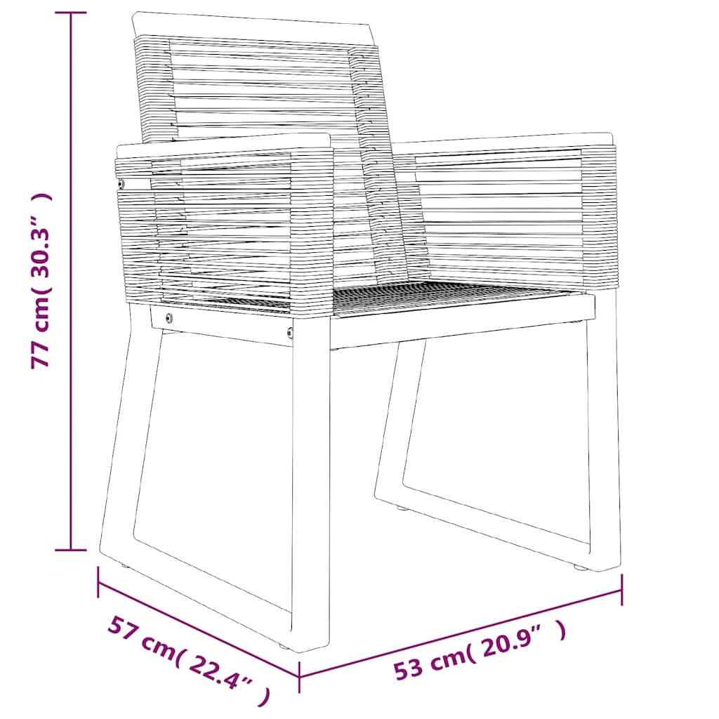 7-dijelni vrtni blagovaonski set od PVC ratana crni