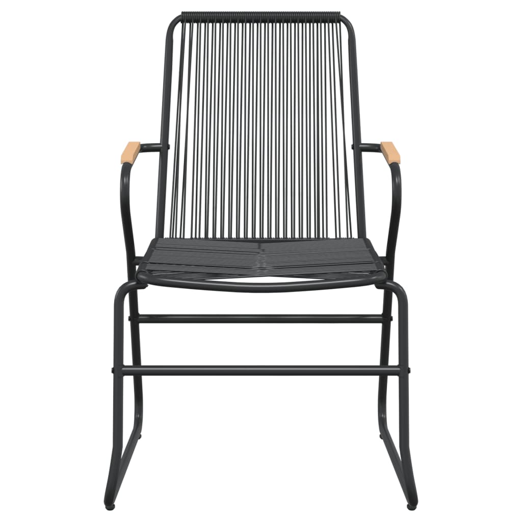 7-dijelni vrtni blagovaonski set od PVC ratana crni