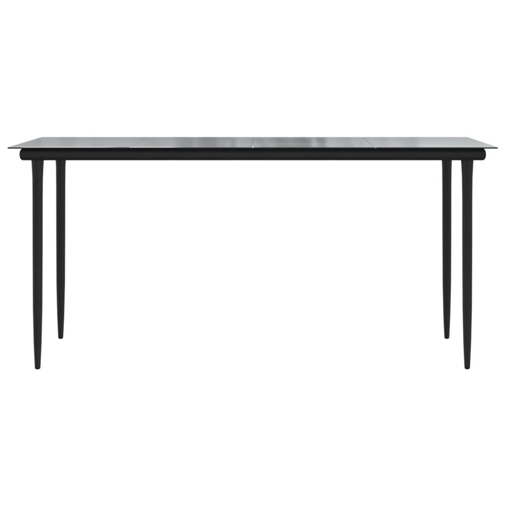 7-dijelni vrtni blagovaonski set od PVC ratana crni