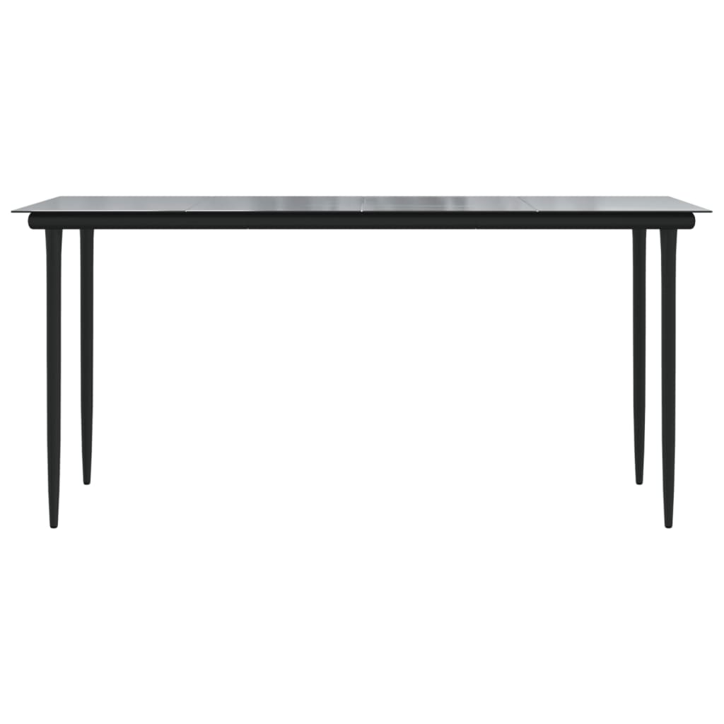 7-dijelni vrtni blagovaonski set od PVC ratana crni