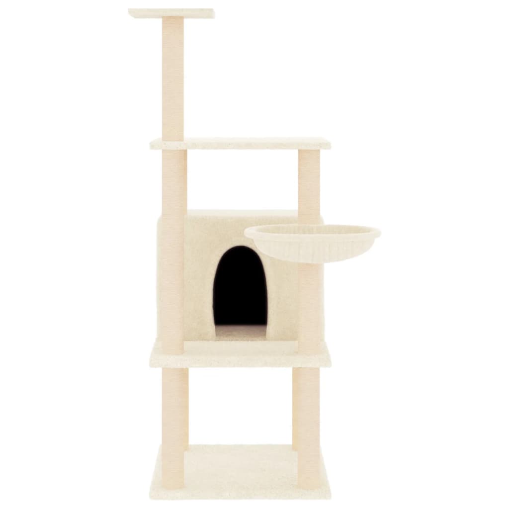 Penjalica za mačke sa stupovima za grebanje krem 132 cm