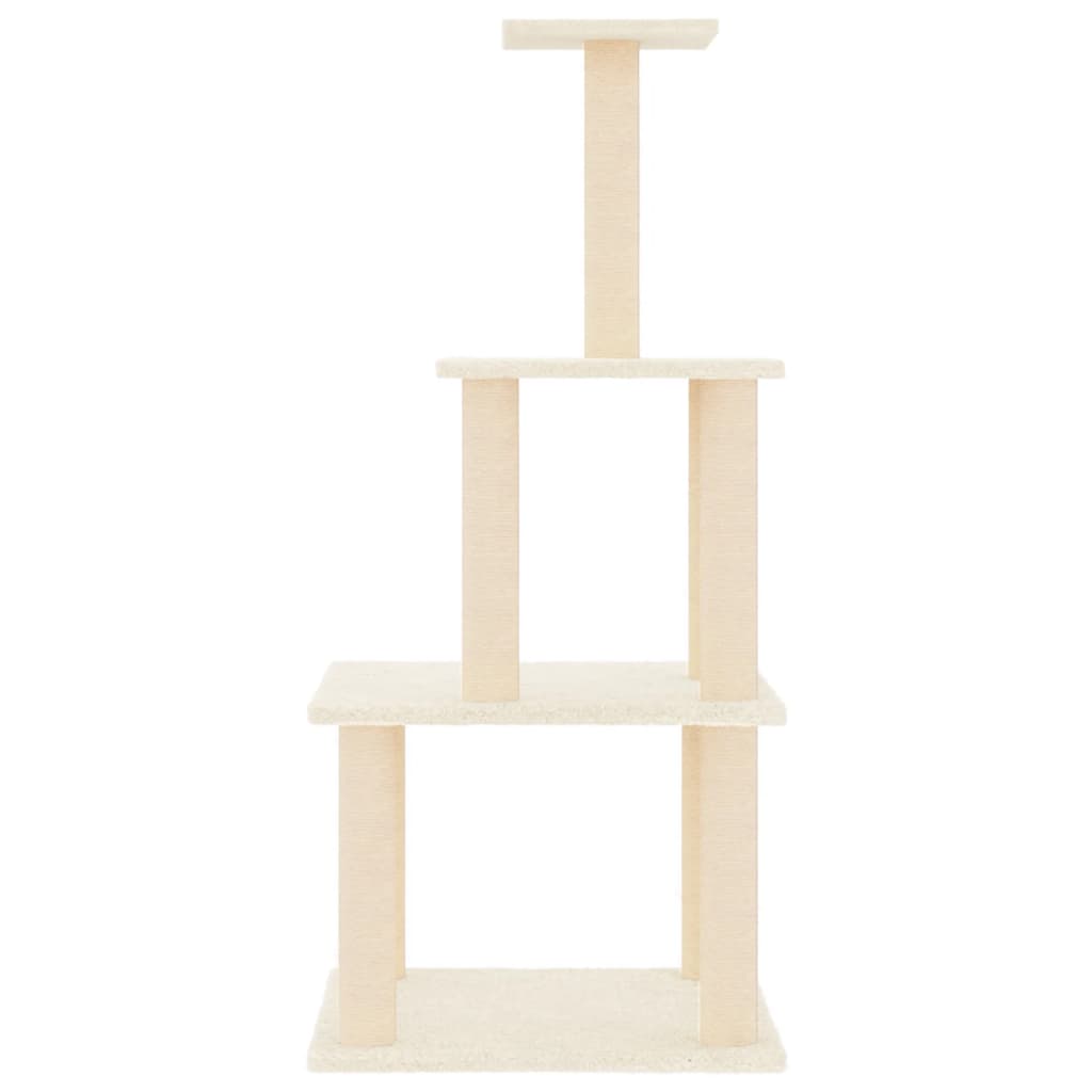 Penjalica za mačke sa stupovima za grebanje krem 111 cm