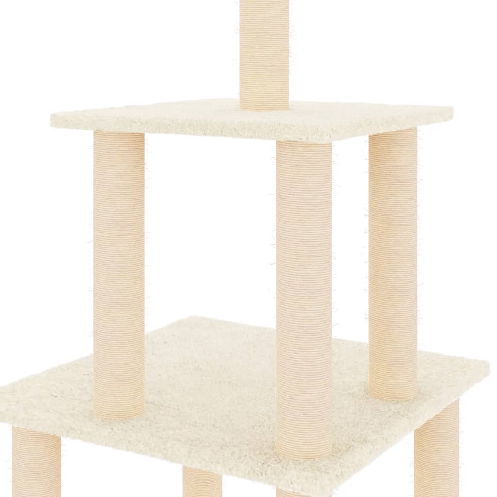 Penjalica za mačke sa stupovima za grebanje krem 111 cm