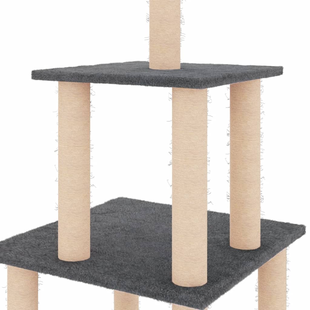 Penjalica za mačke sa stupovima za grebanje tamnosiva 111 cm