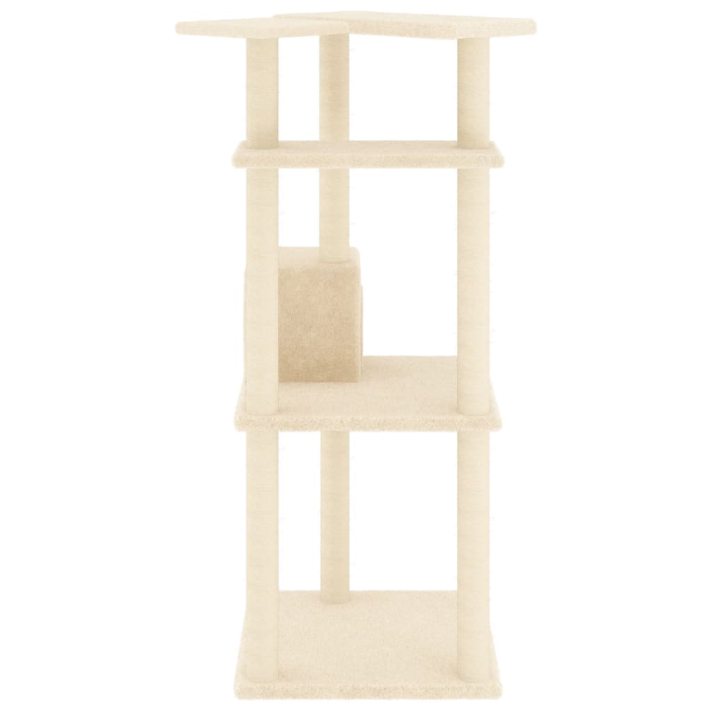 Penjalica za mačke sa stupovima za grebanje krem 123 cm