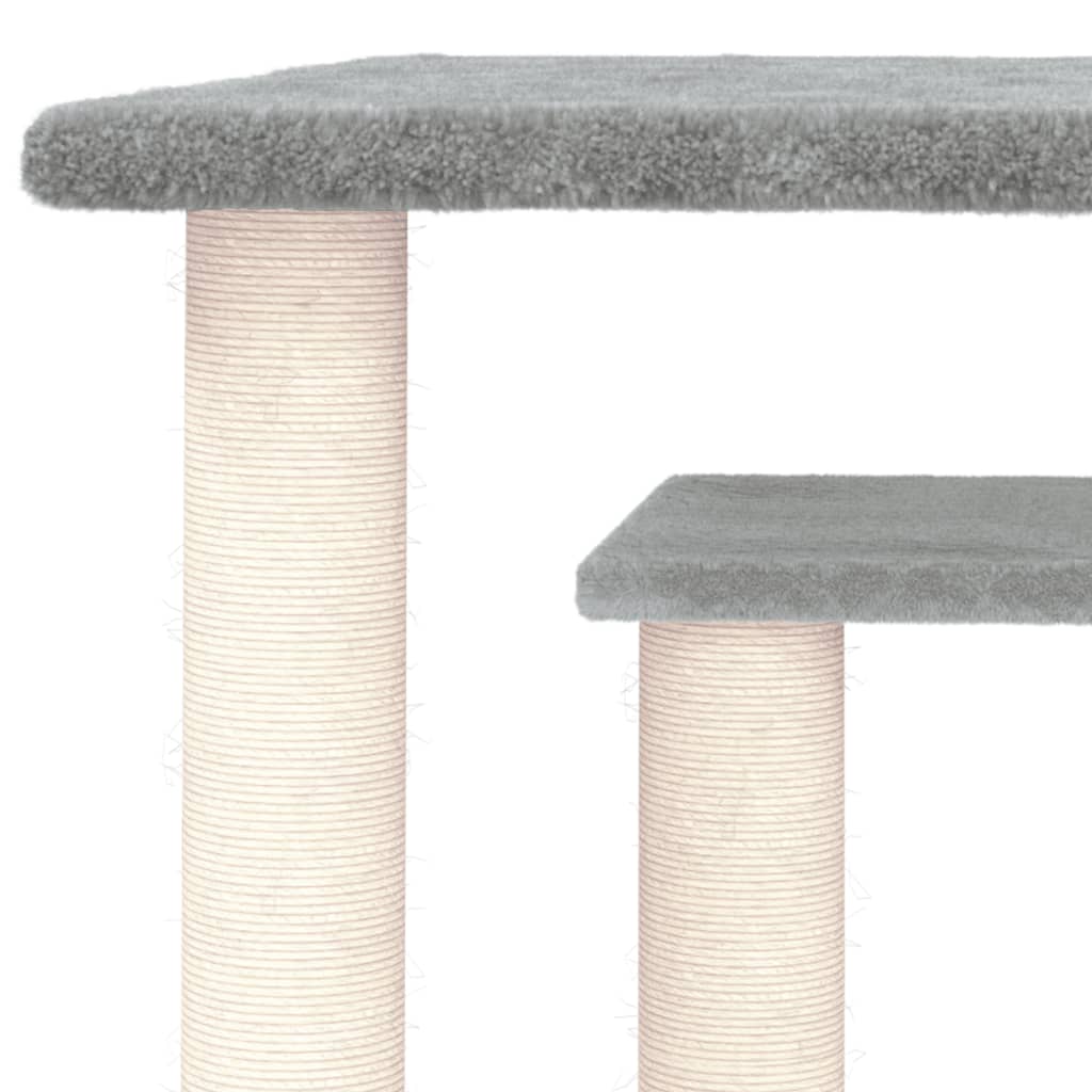 Grebalica za mačke s platformama svjetlosiva 50 cm