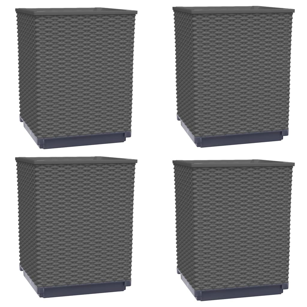Sadilice 4 kom crne 30 x 30 x 37 cm od polipropilena