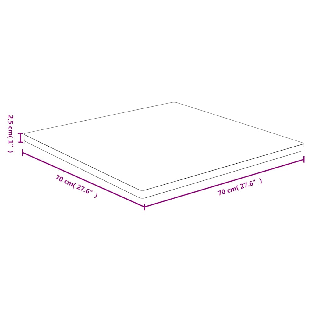 Stolna ploča 70x70x2,5 cm od bambusa