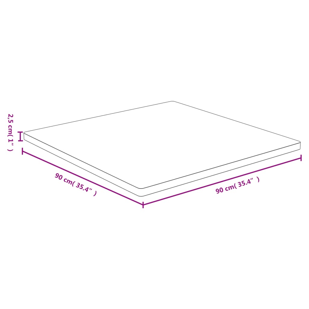 Stolna ploča 90 x 90 x 2,5 cm od bambusa