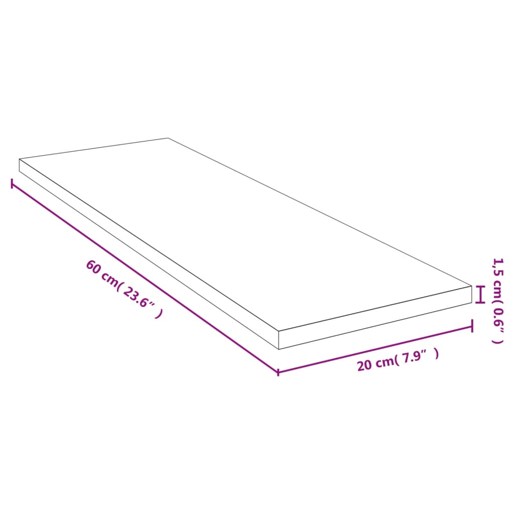 Zidna polica 60 x 20 x 1,5 cm od bambusa
