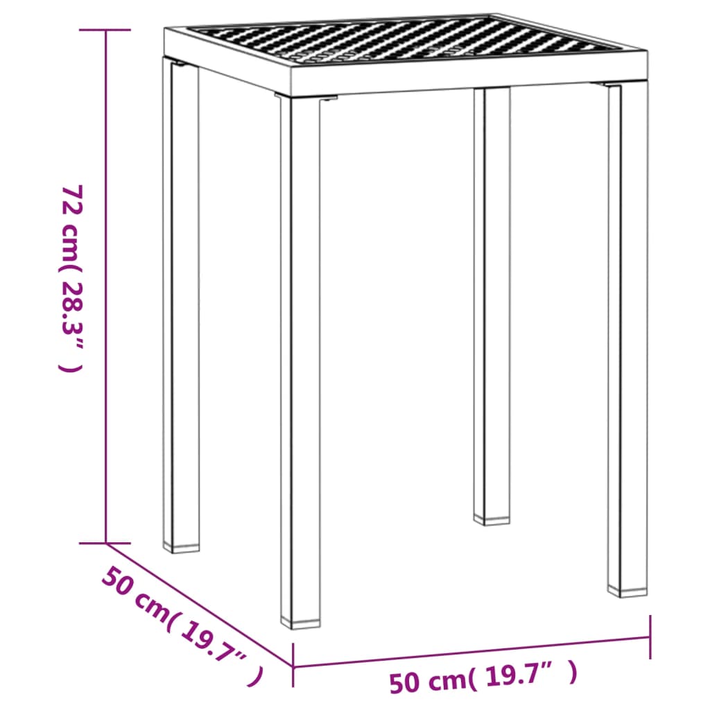 Vrtni stol antracit 50 x 50 x 72 cm čelični