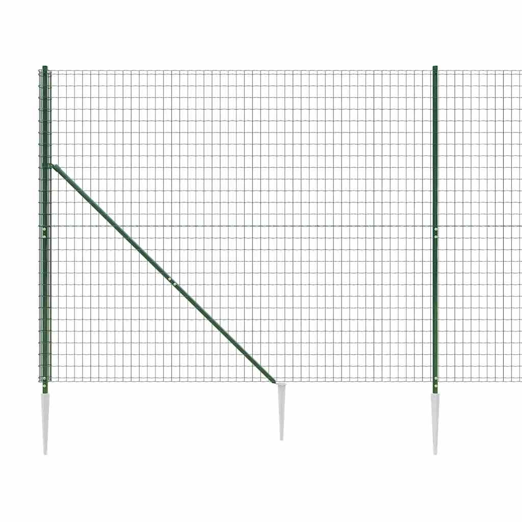 Ograda od žičane mreže sa šiljastim držačima zelena 2,2 x 10 m