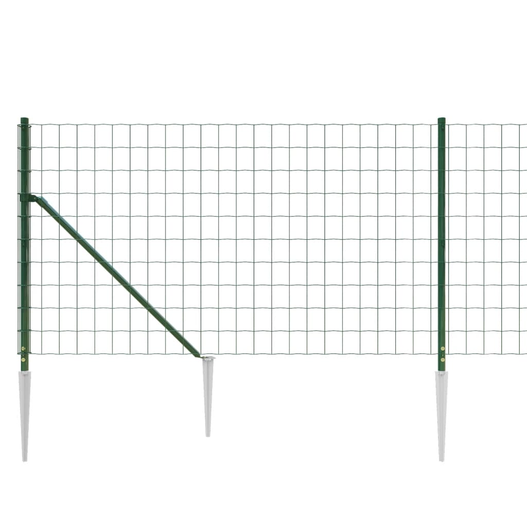 Ograda od žičane mreže sa šiljastim držačima zelena 1,1 x 10 m