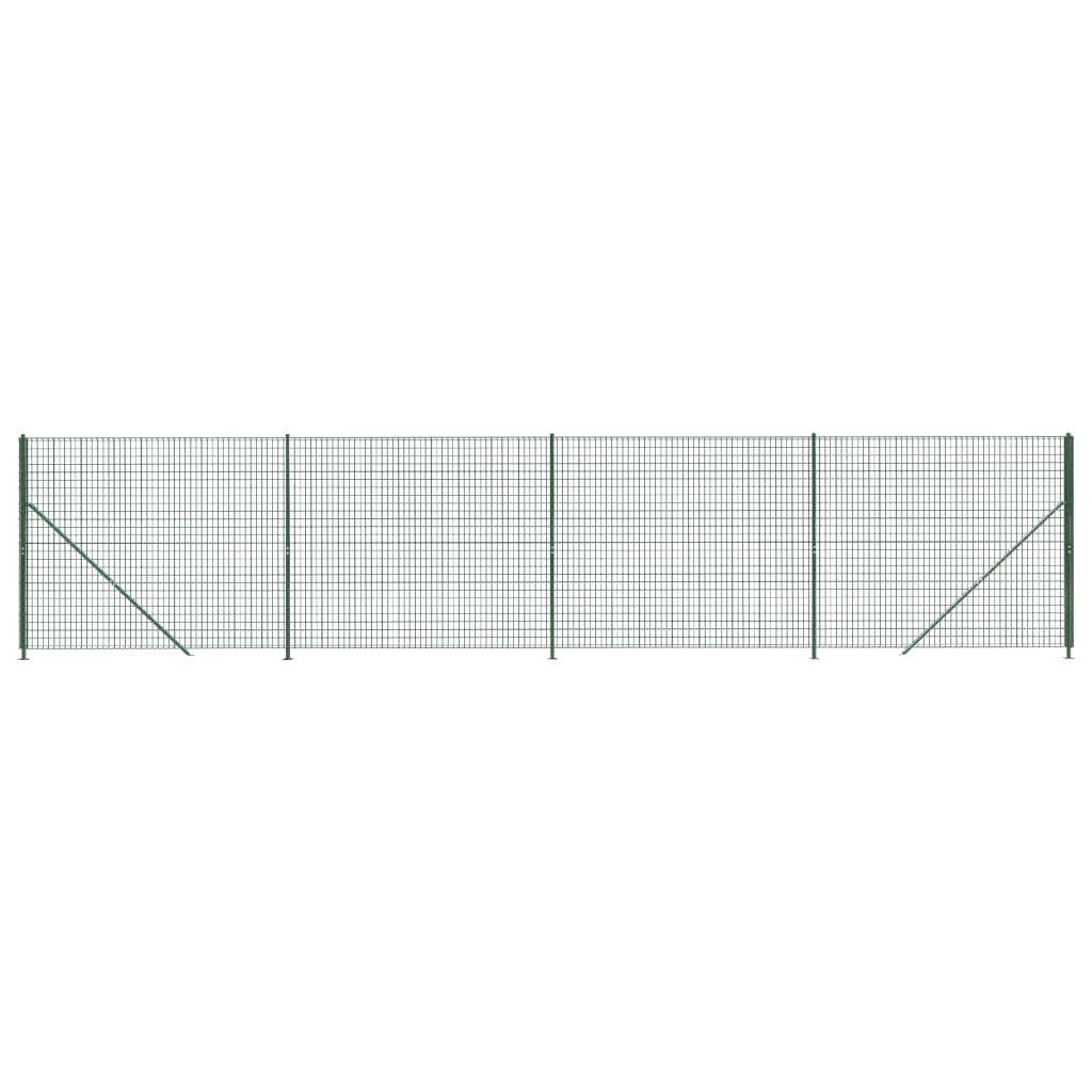 Ograda od žičane mreže s prirubnicom zelena 1,4x10 m