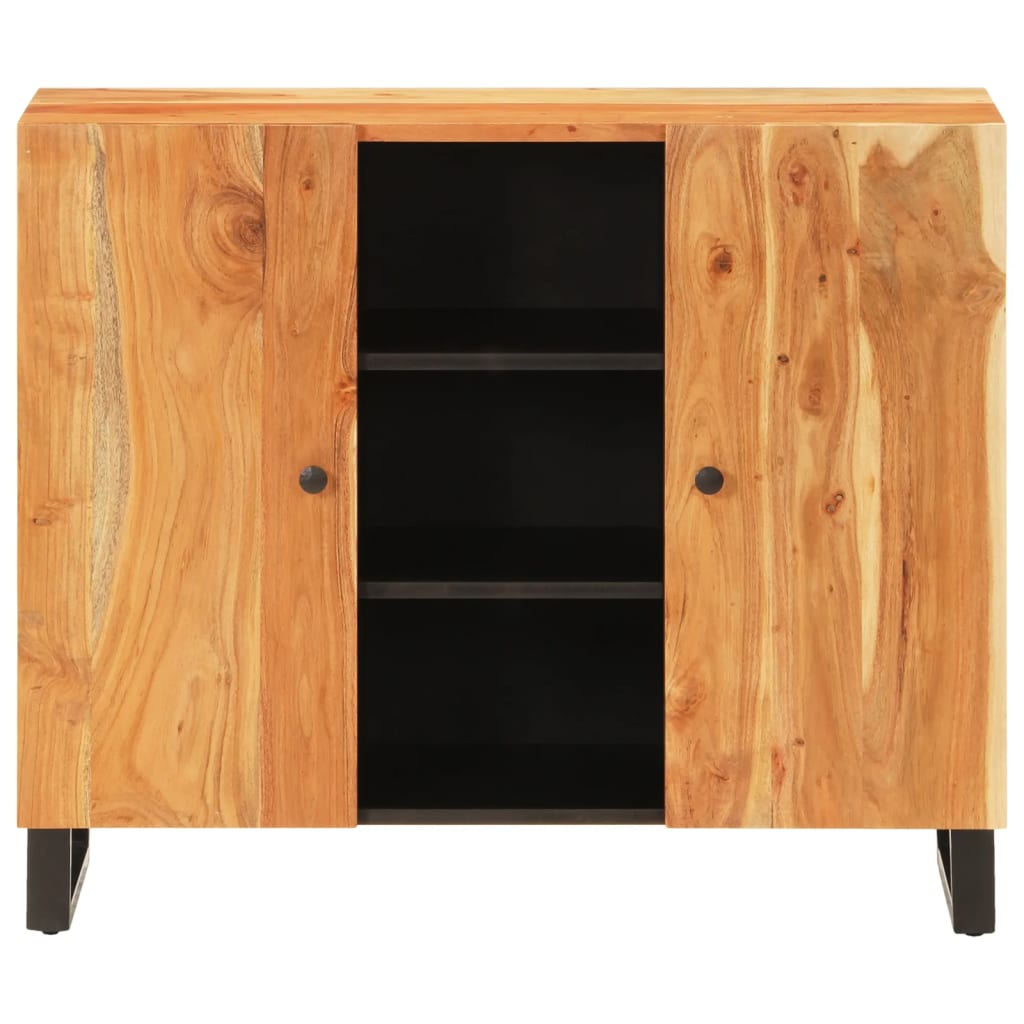 Komoda s 2 vrata 90 x 33 x 75 cm od masivnog drva bagrema