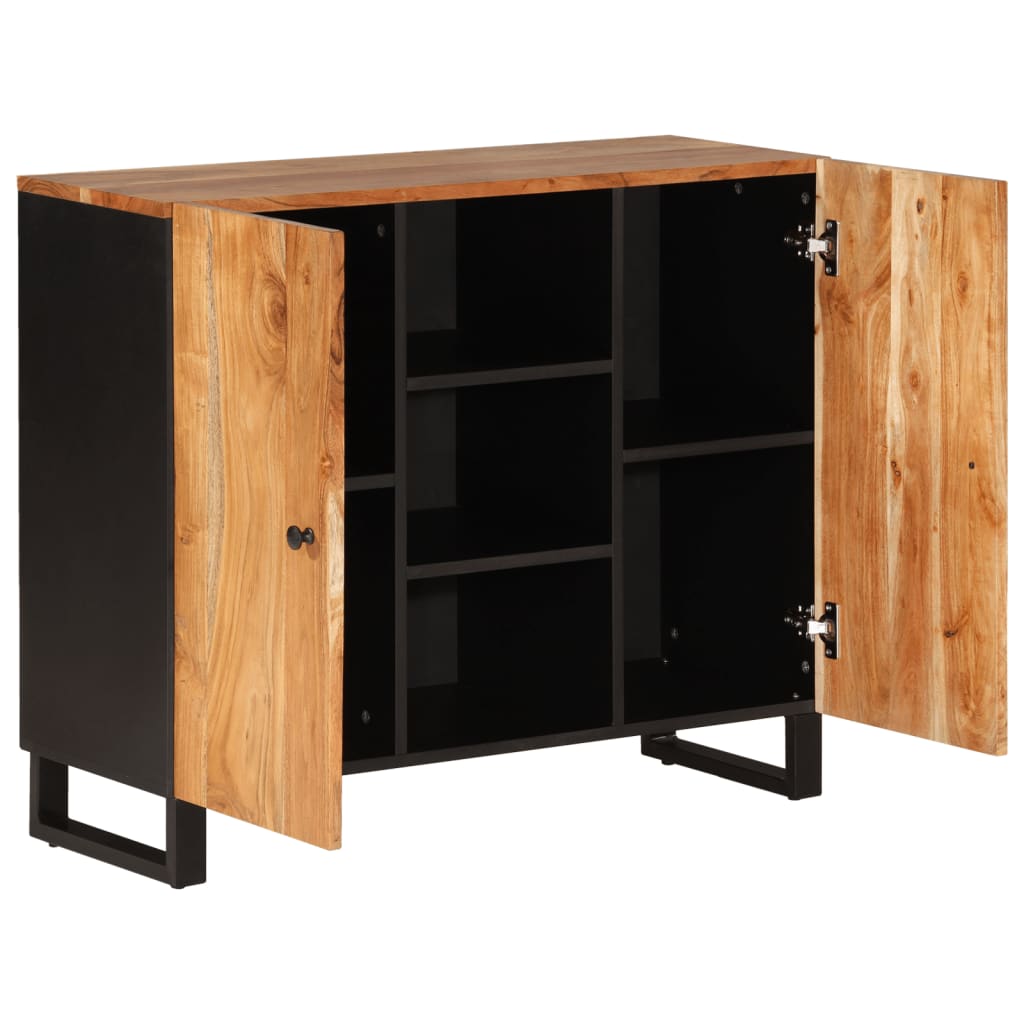 Komoda s 2 vrata 90 x 33 x 75 cm od masivnog drva bagrema