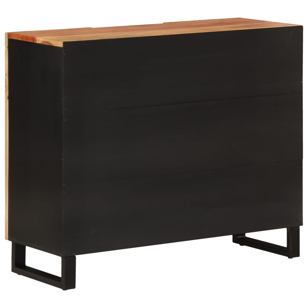 Komoda s 2 vrata 90 x 33 x 75 cm od masivnog drva bagrema