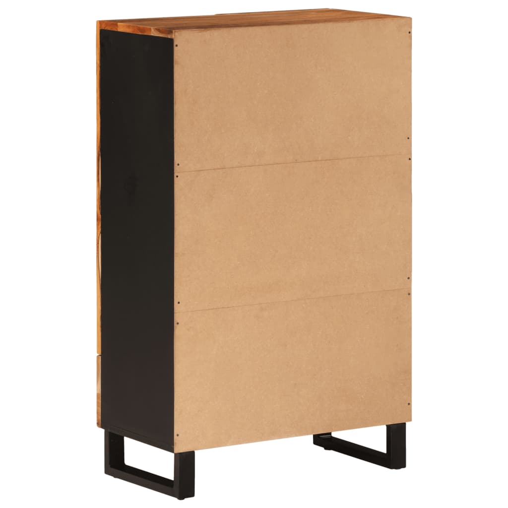 Visoka komoda s ladicom 60x33x100 cm od drva bagrema i željeza