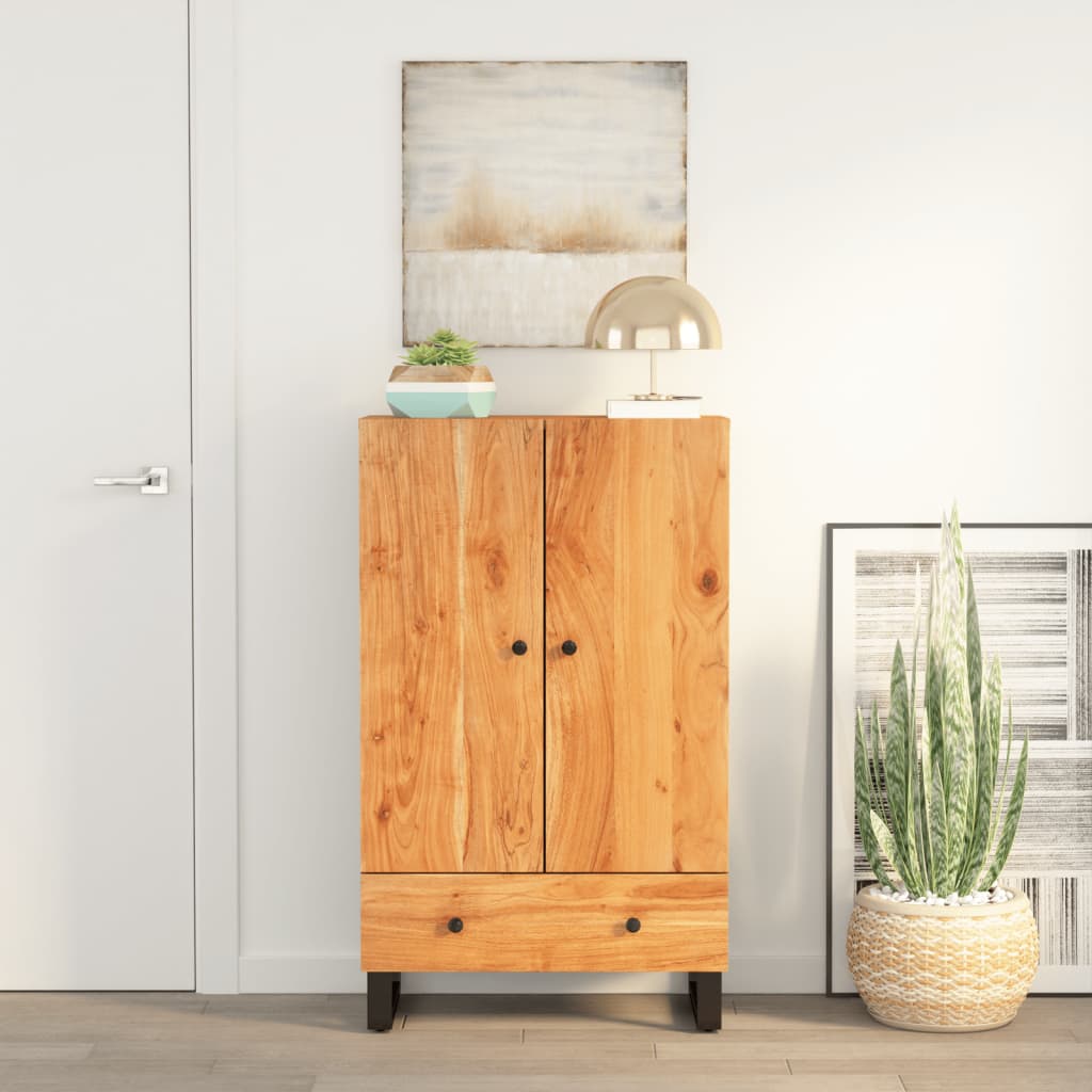 Visoka komoda s ladicom 60x33x100 cm od drva bagrema i željeza