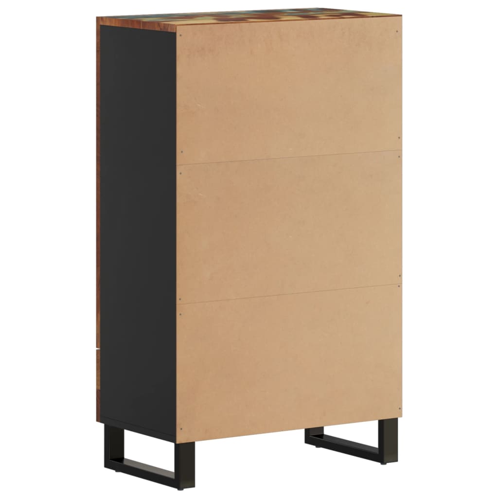 Visoka komoda s ladicom 60x33x100 cm obnovljeno drvo i željezo