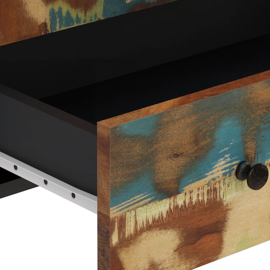Visoka komoda s ladicom 60x33x100 cm obnovljeno drvo i željezo