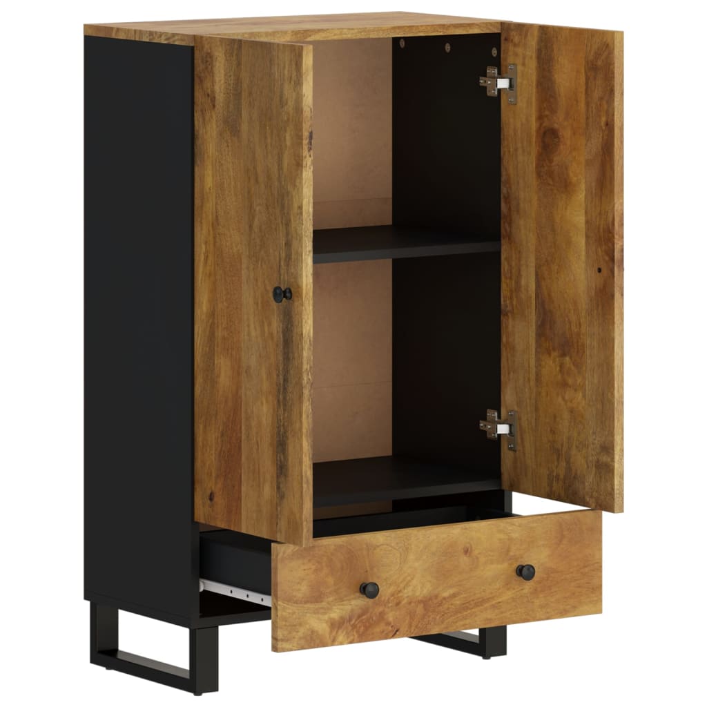 Visoka komoda s ladicom 60x33x100 cm od drva manga i željeza