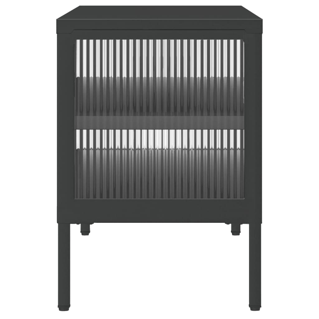 TV ormarić crni 105 x 35 x 50 cm od stakla i čelika