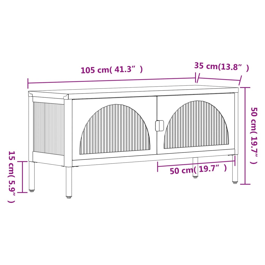 TV ormarić crni 105 x 35 x 50 cm od stakla i čelika