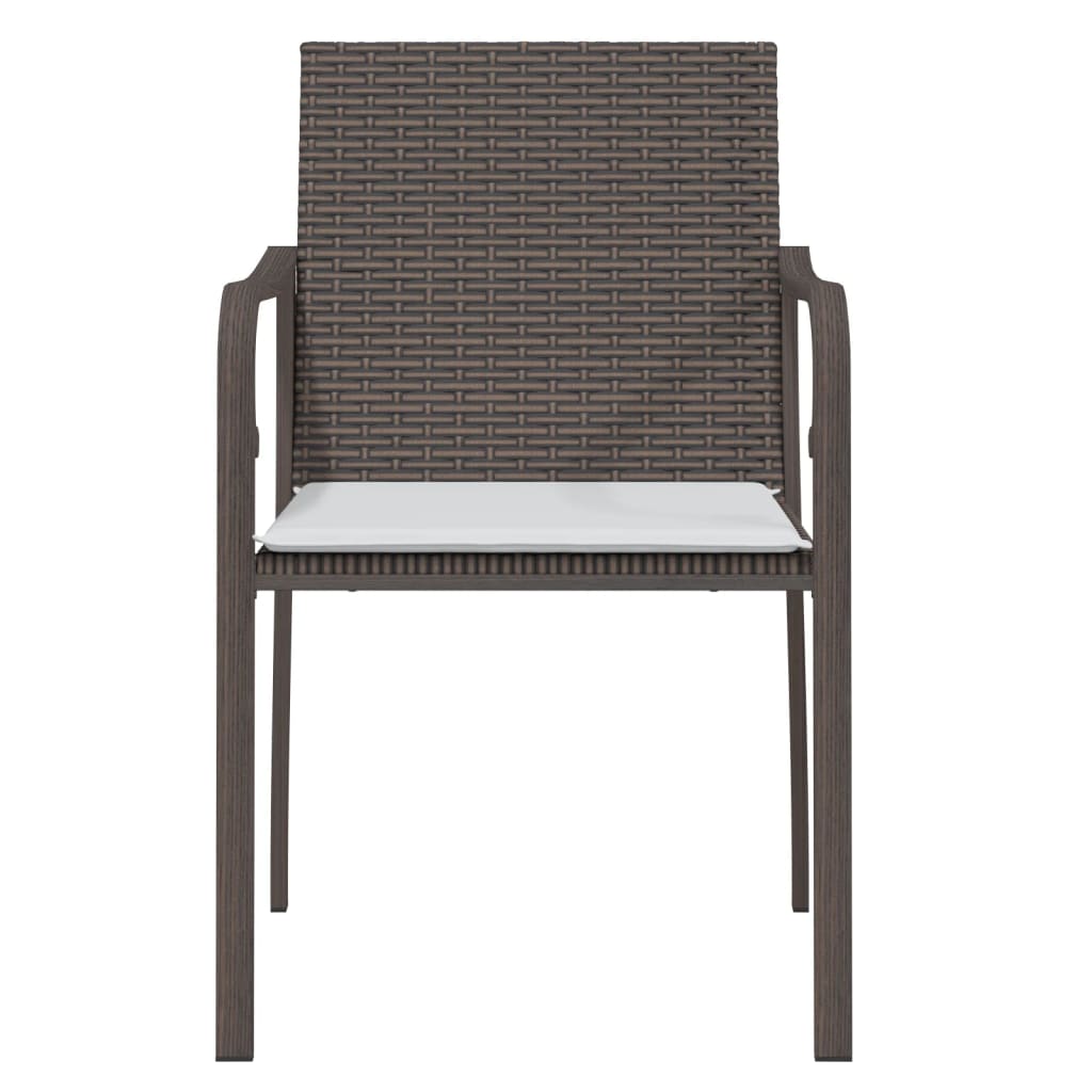 Vrtne stolice s jastucima 2 kom smeđe 56x59x84 cm od poliratana