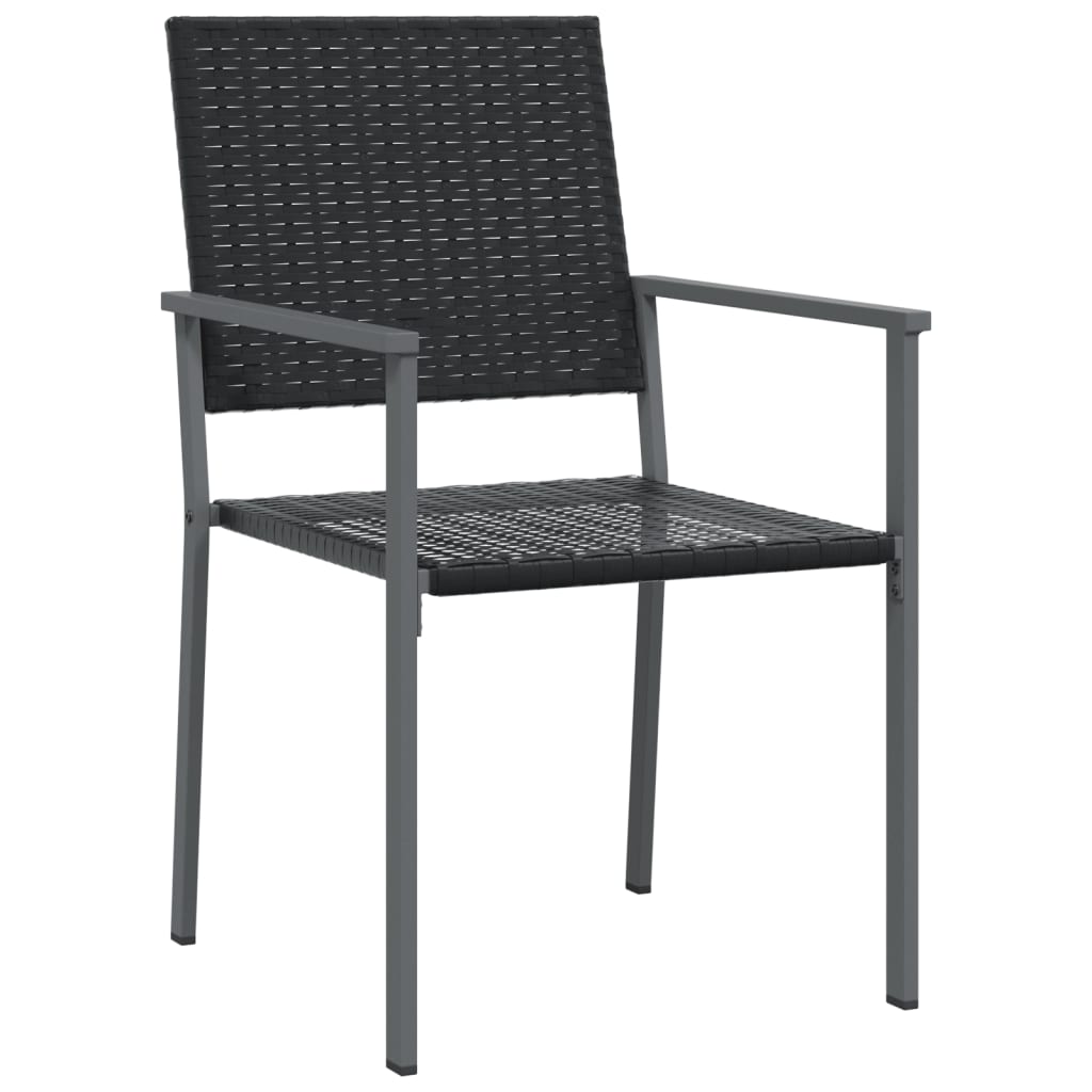 Vrtne stolice 2 kom crne 54 x 62,5 x 89 cm od poliratana