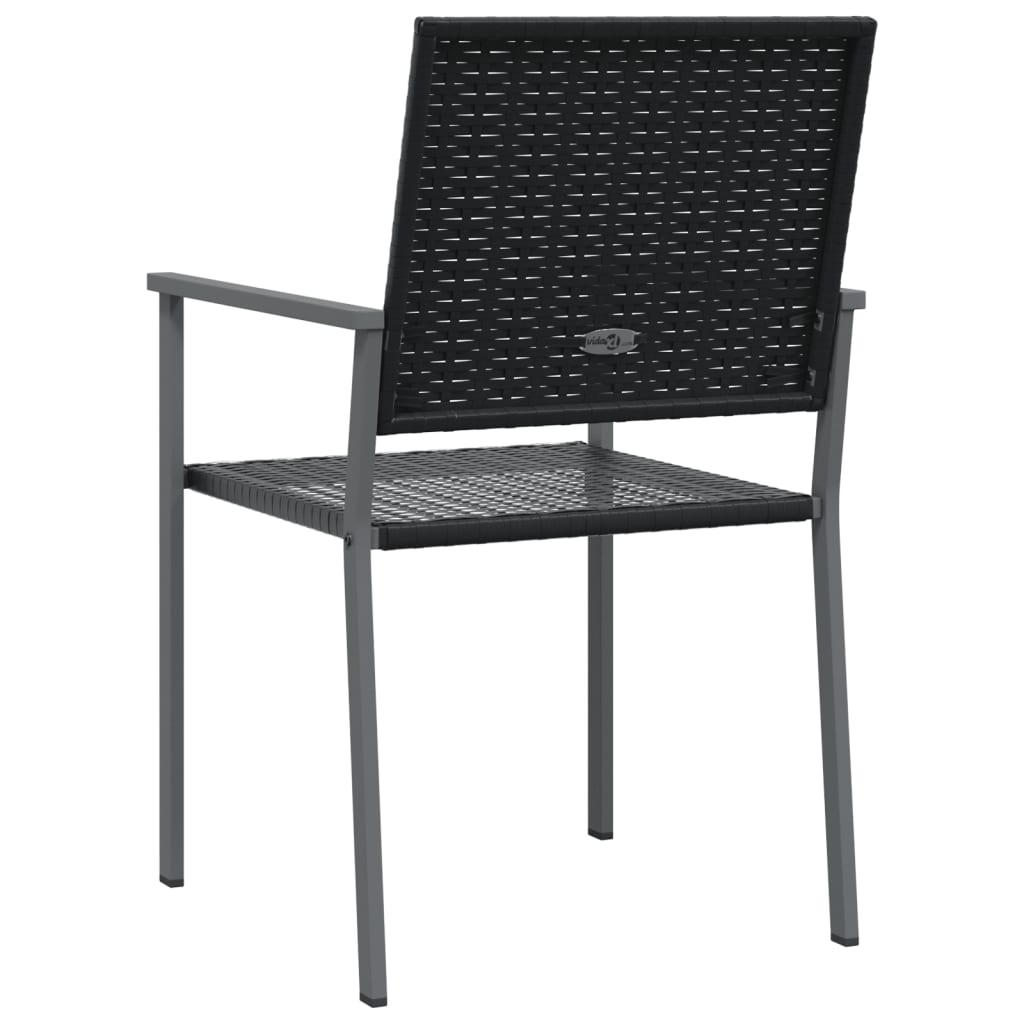 Vrtne stolice 2 kom crne 54 x 62,5 x 89 cm od poliratana