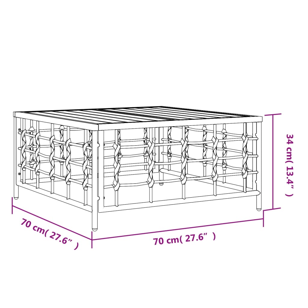 Vrtni stol antracit 70 x 70 x 34 cm od poliratana
