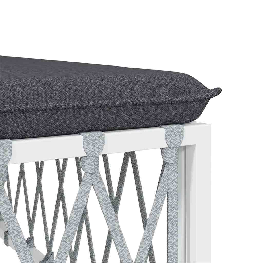 Kutna vrtna sofa od tkane tkanine s jastucima bijela
