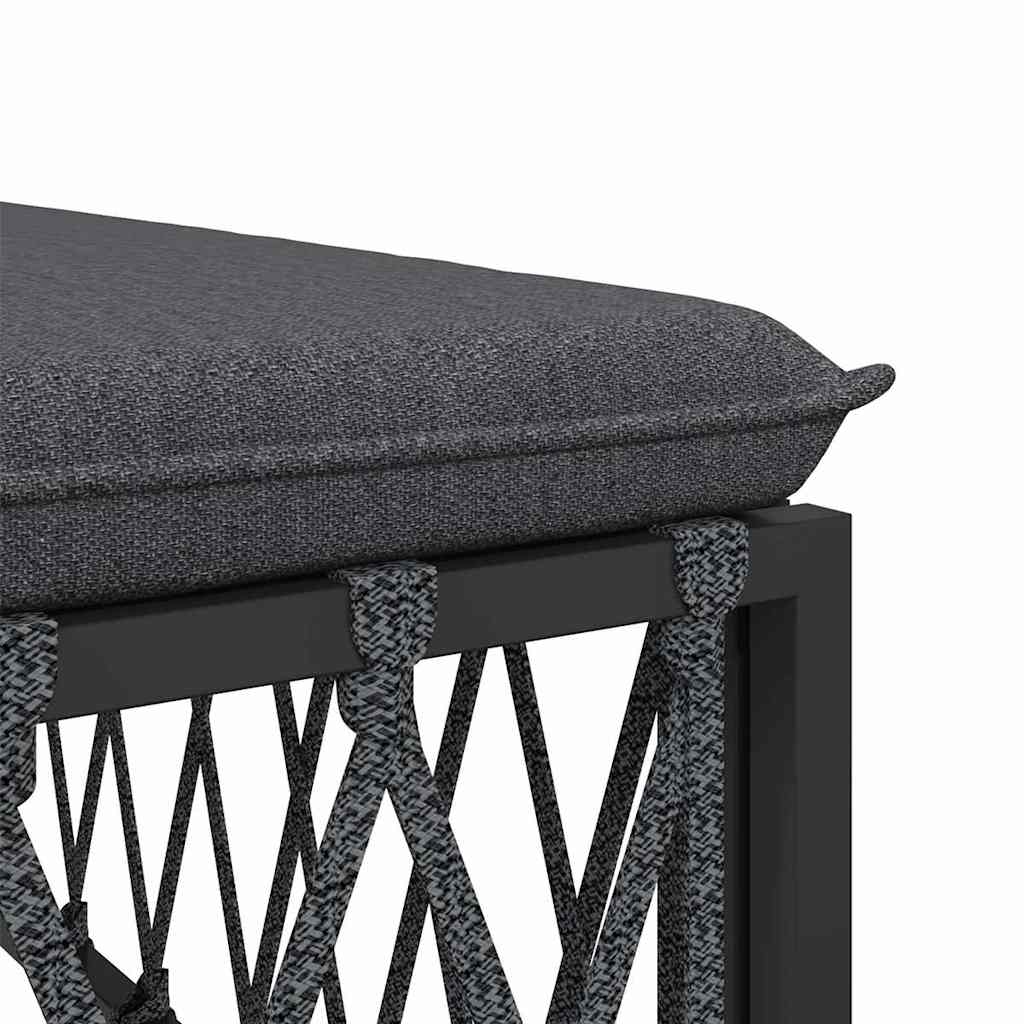 Kutna vrtna sofa od tkane tkanine s jastucima antracit