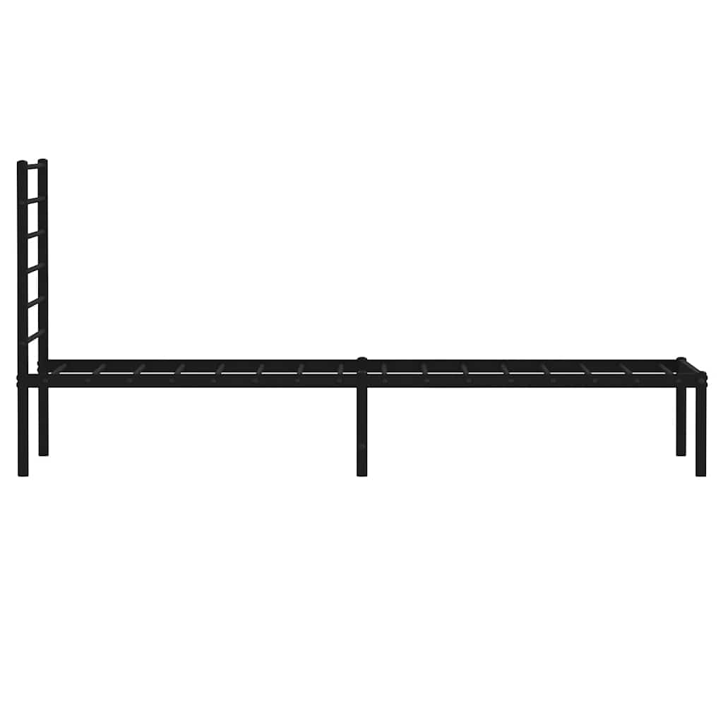 Metalni okvir za krevet s uzglavljem crni 90x190 cm