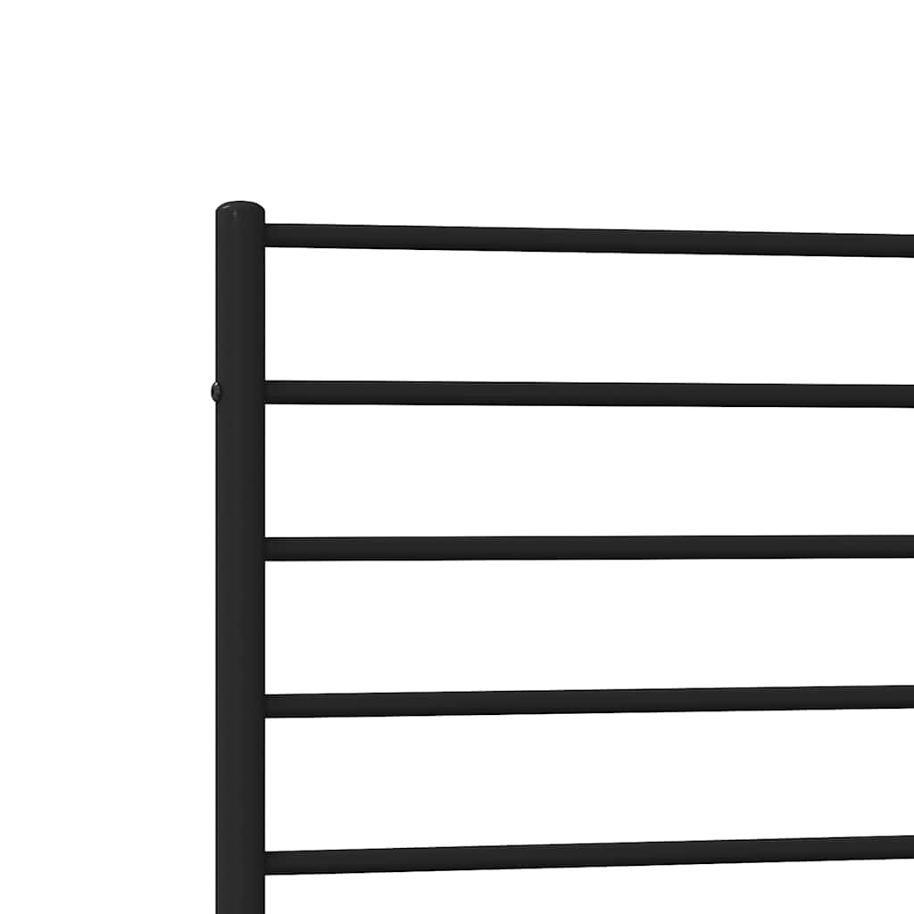 Metalni okvir za krevet s uzglavljem crni 100x190 cm