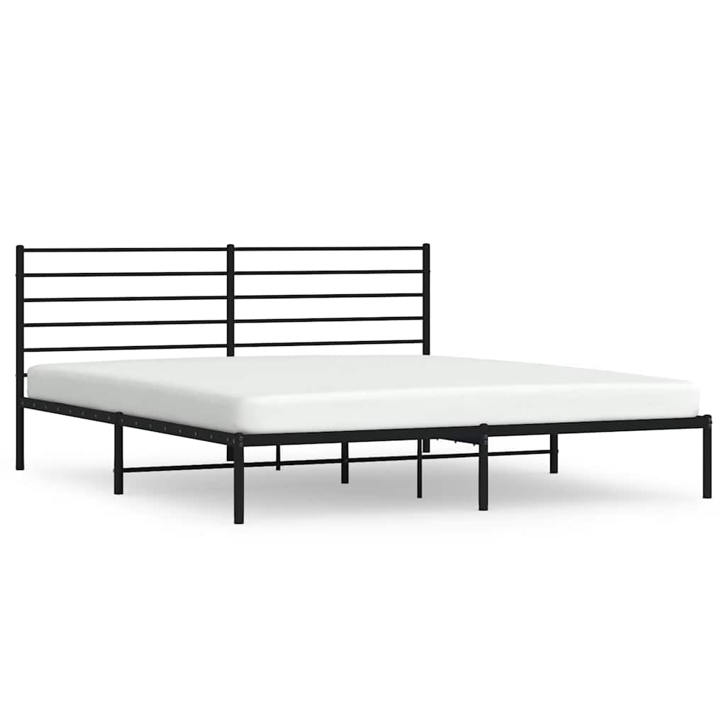 Metalni okvir za krevet s uzglavljem crni 183x213 cm