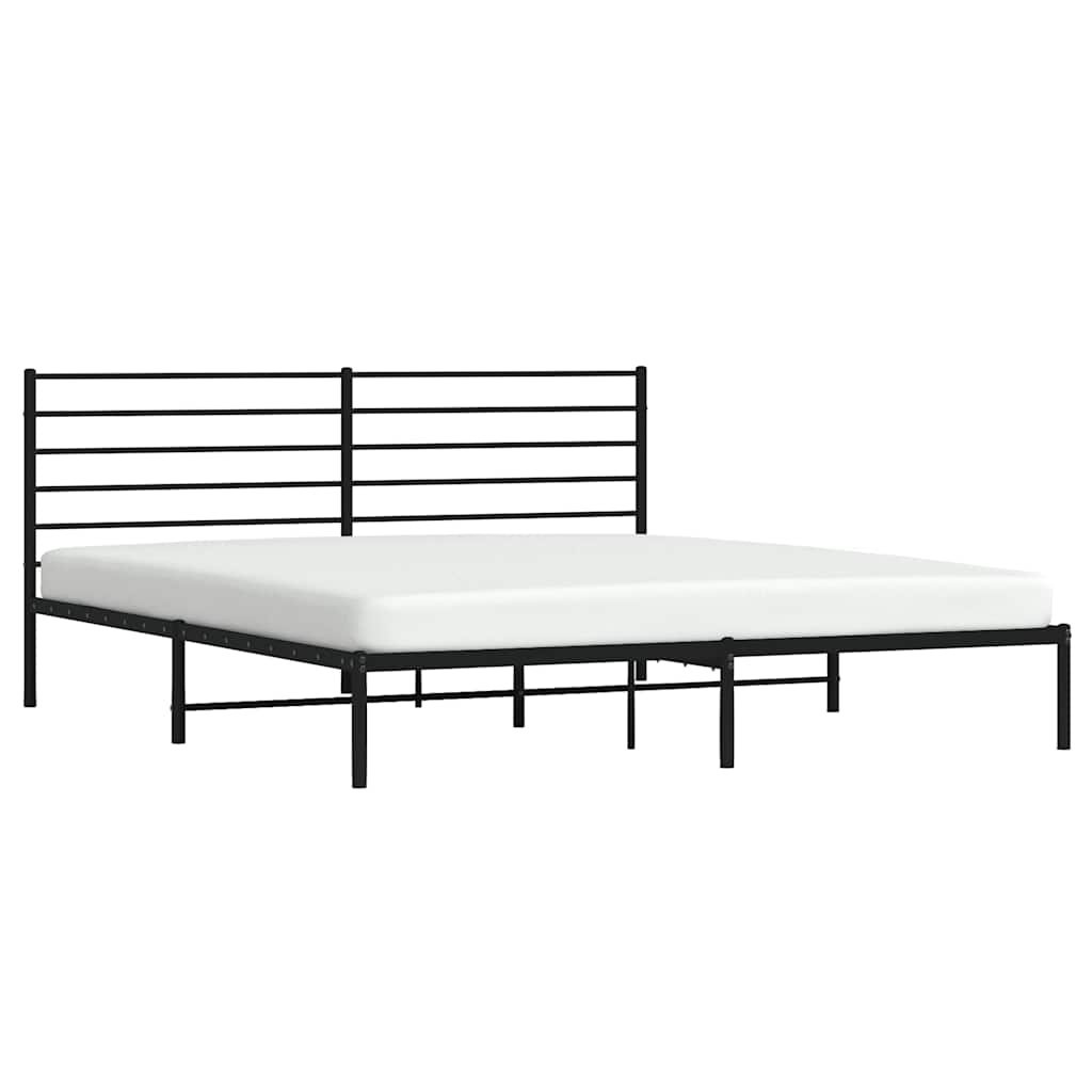 Metalni okvir za krevet s uzglavljem crni 183x213 cm