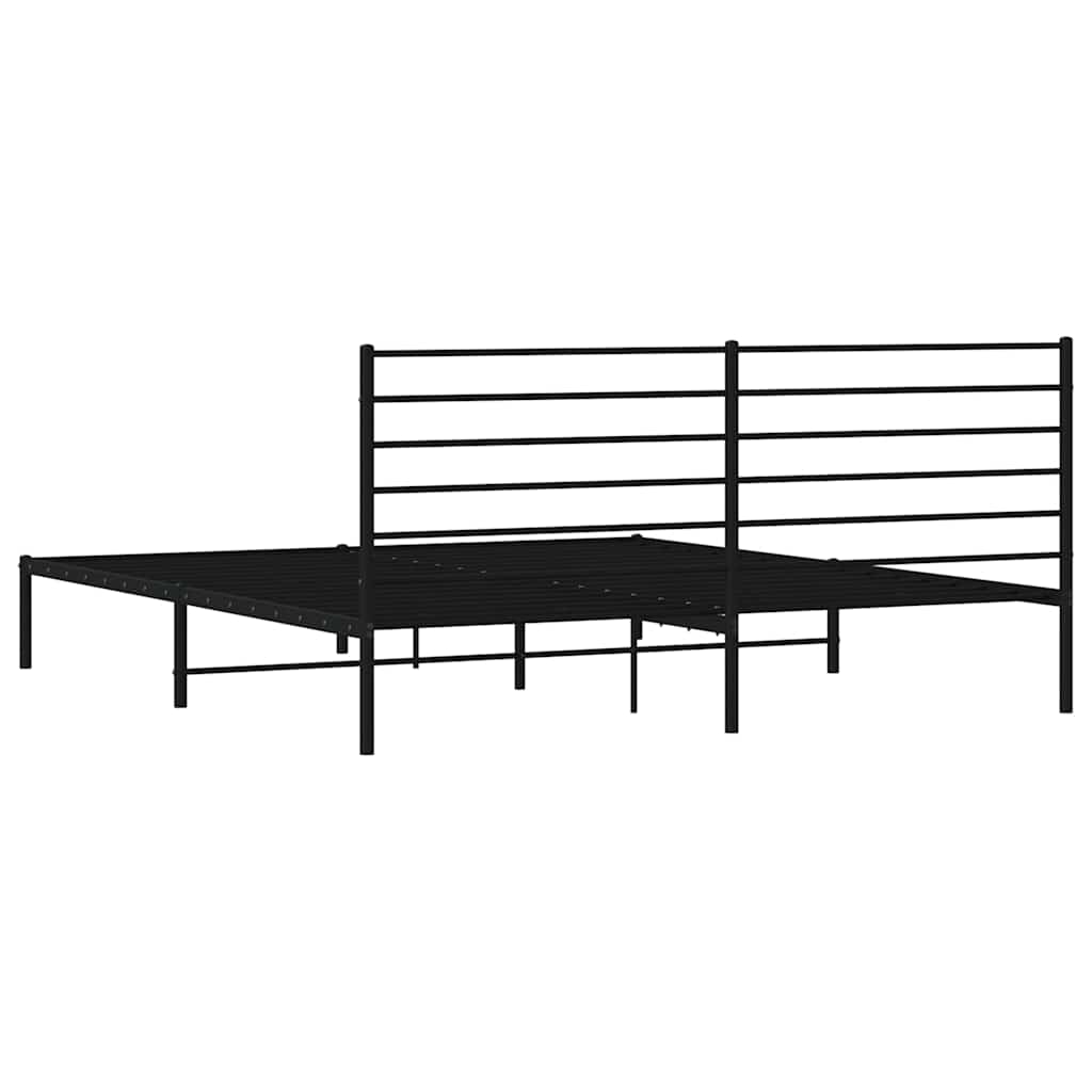 Metalni okvir za krevet s uzglavljem crni 183x213 cm