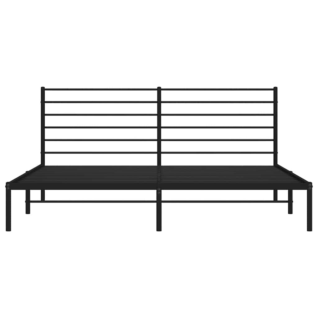 Metalni okvir za krevet s uzglavljem crni 193x203 cm