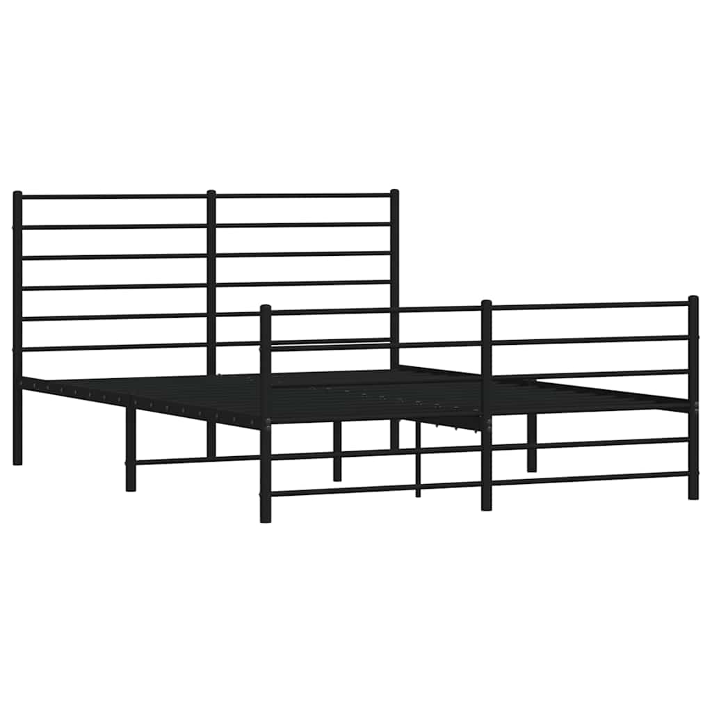 Metalni okvir kreveta uzglavlje i podnožje crni 120x200 cm