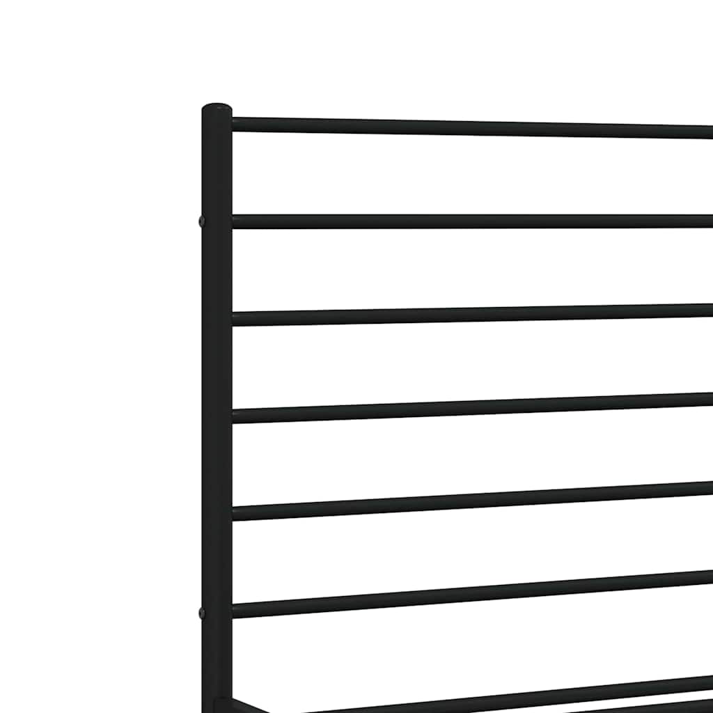 Metalni okvir kreveta uzglavlje i podnožje crni 150x200 cm