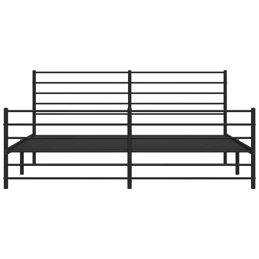 Metalni okvir kreveta uzglavlje i podnožje crni 193x203 cm