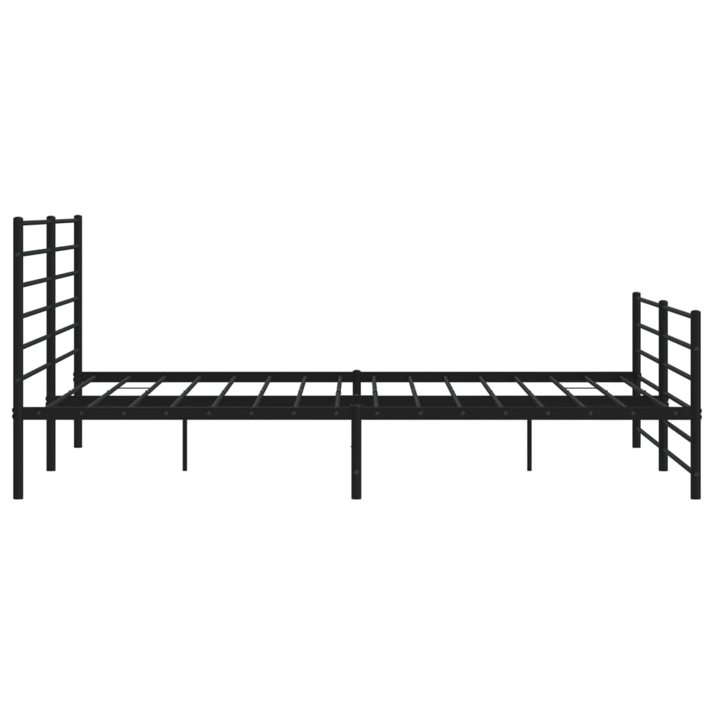 Metalni okvir kreveta uzglavlje i podnožje crni 200x200 cm